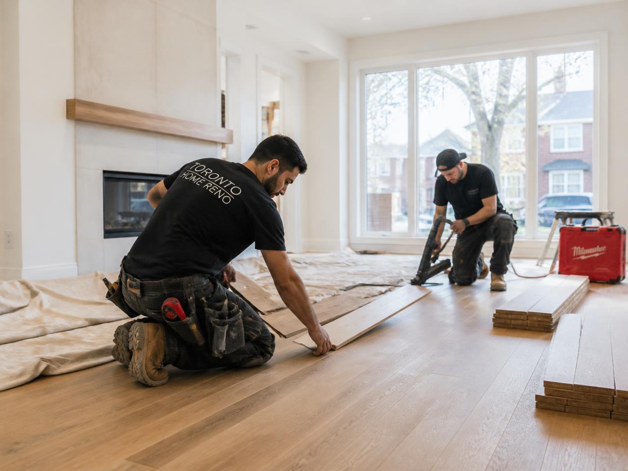 The Reddy Renovations crew on a renovation job site in the Greater Toronto Area The Reddy Renovations crew on a renovation job site in the Greater Toronto Area